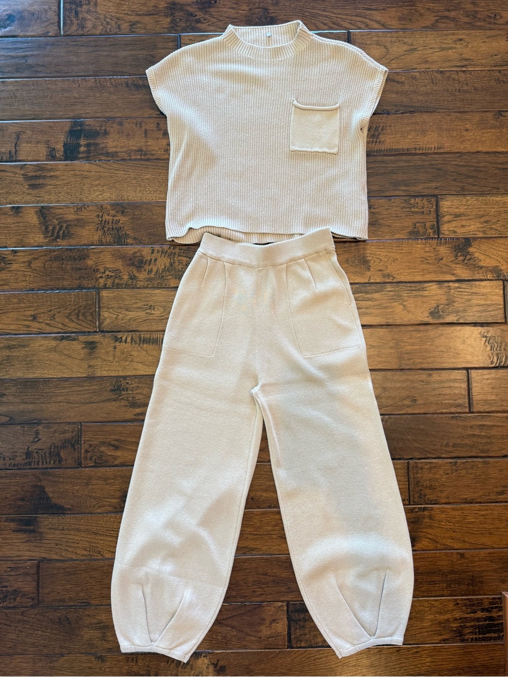 Tan sweater knit jogger set- Cozy Knit Top & Joggers with pockets. NWOT
